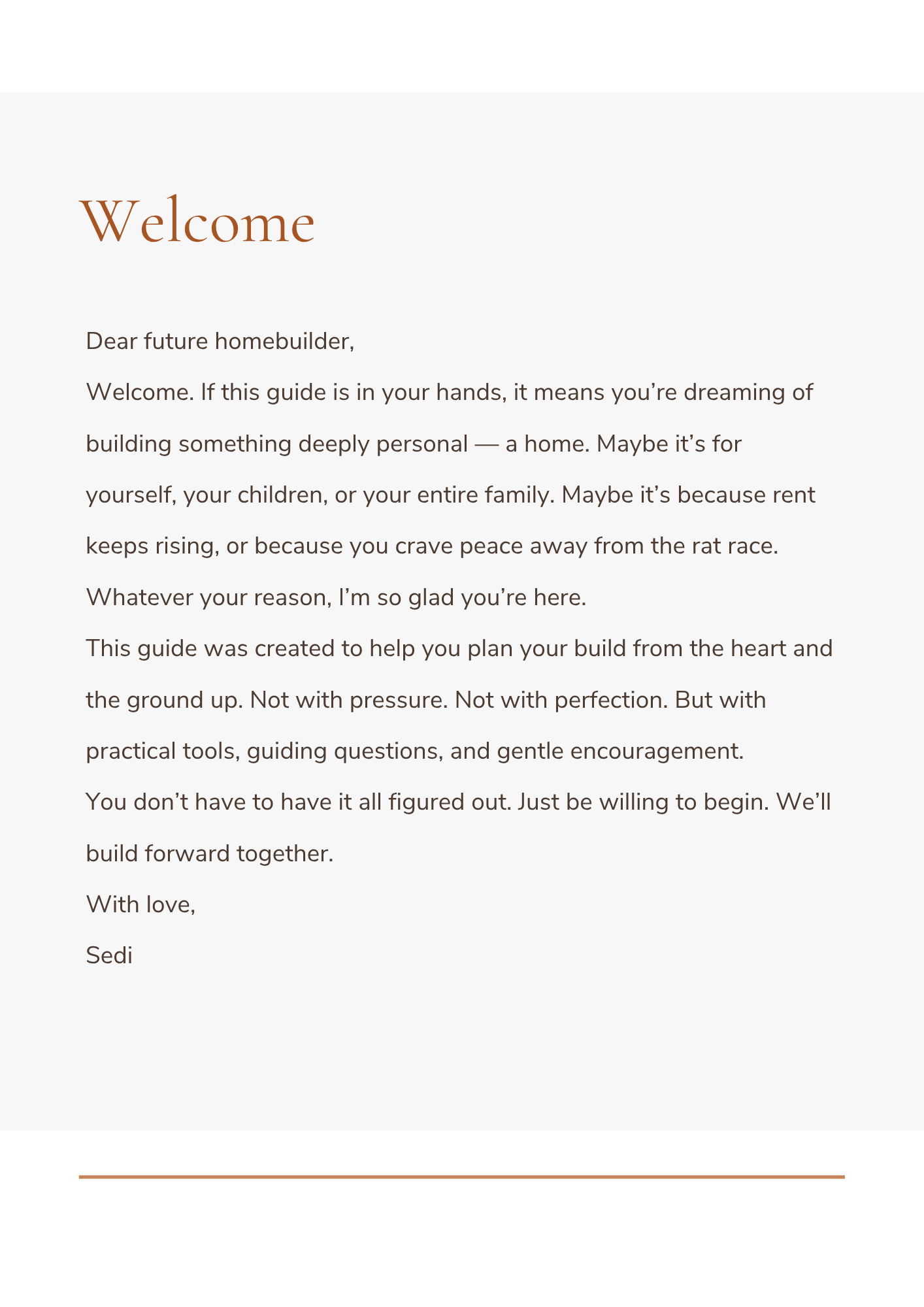 Building My Home: Planning Guide